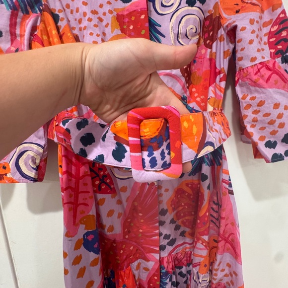 PERFECT FARM Rio Lilac Colorful Party Midi Dress - Picture 11 of 17